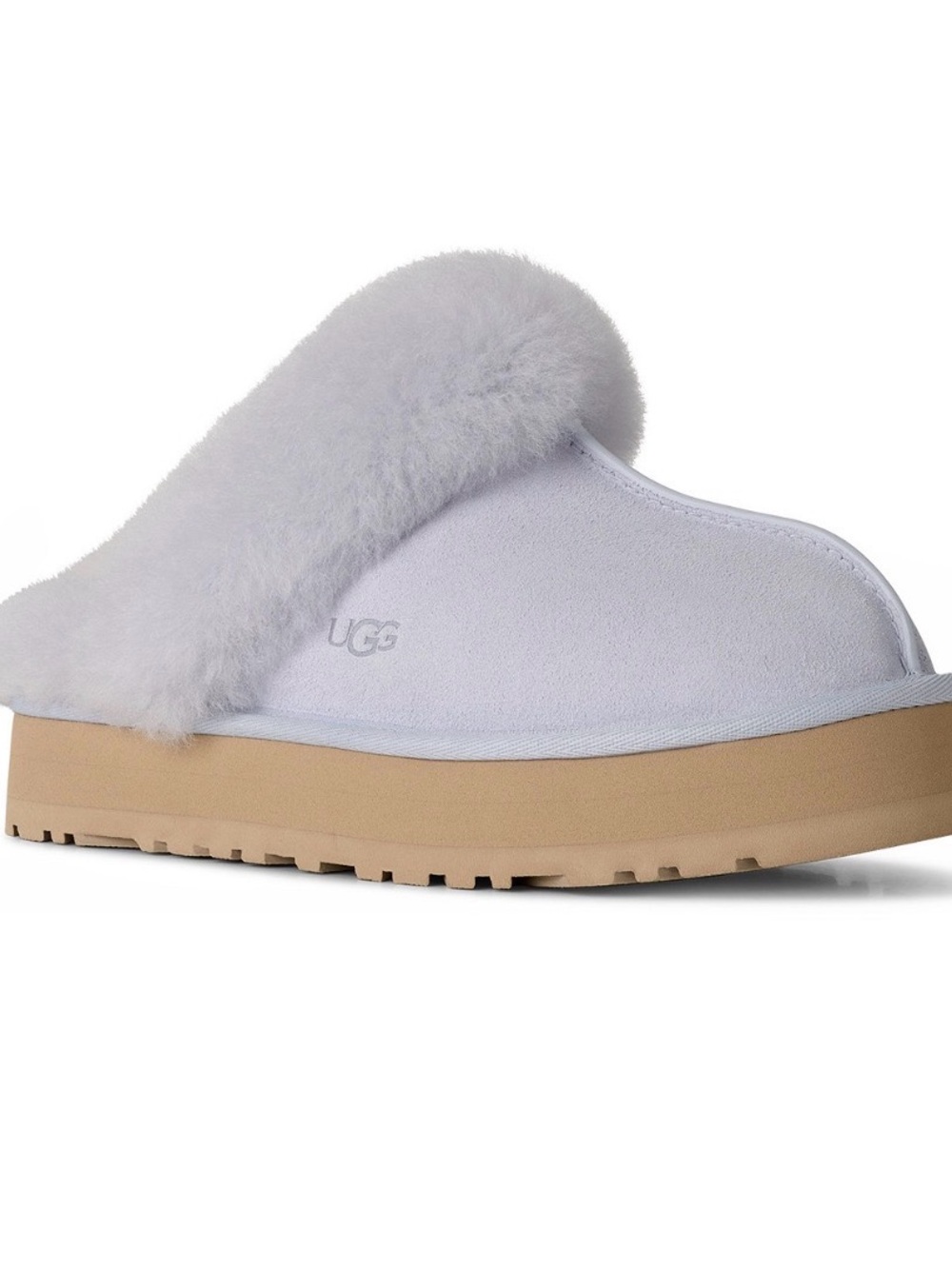 UGG Women's Slide Slipper in Light Lavender with Tan Sole